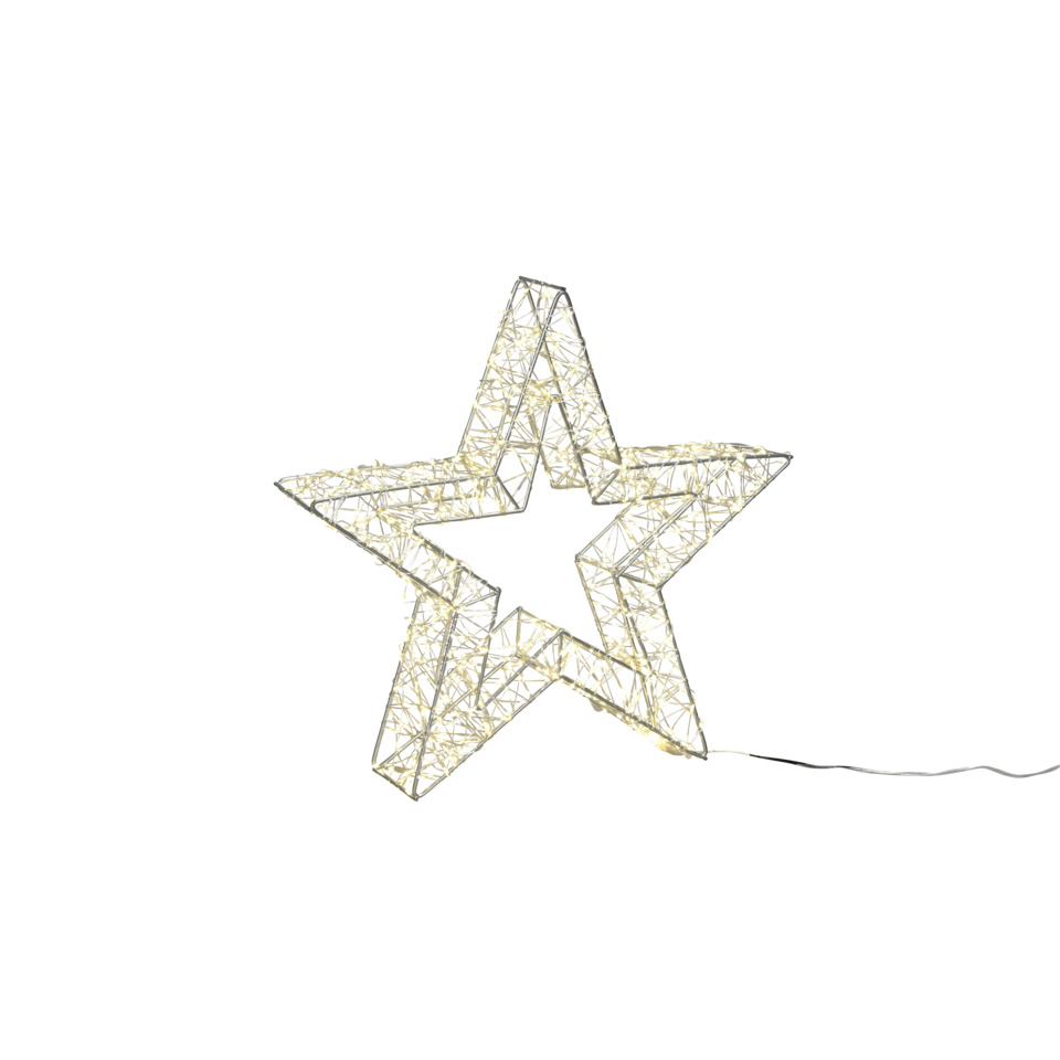  Stern, Lichtdeko, Weihnachtsdeko, Metall, Warmweiße Lichter