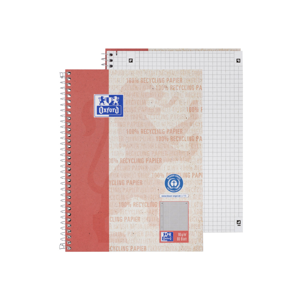 Spiralblock, Notizblock, Kartonpapier, Linienraster, Oxford Markenlogo