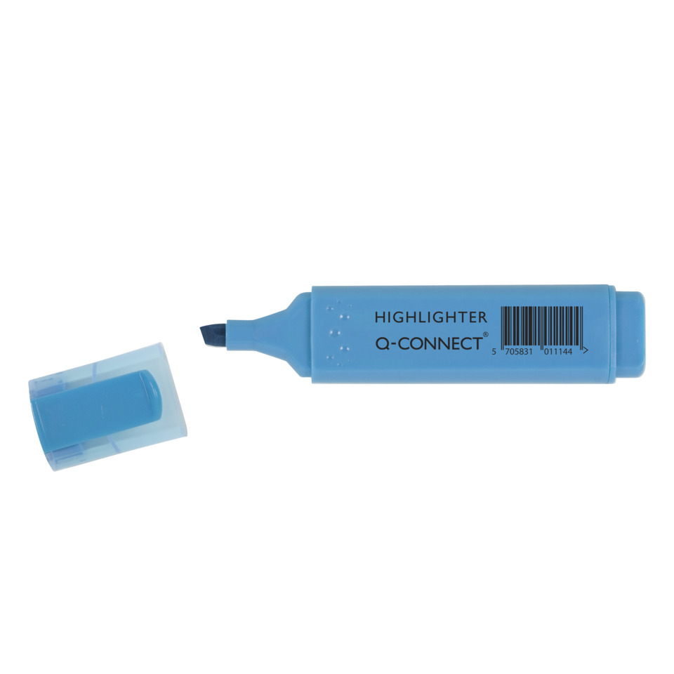 Highlighter, Marker, Blue, Chisel-tip, Q-Connect