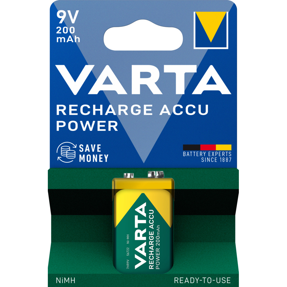 Akkubatterie, 9V, 200mAh VARTA 56722101401