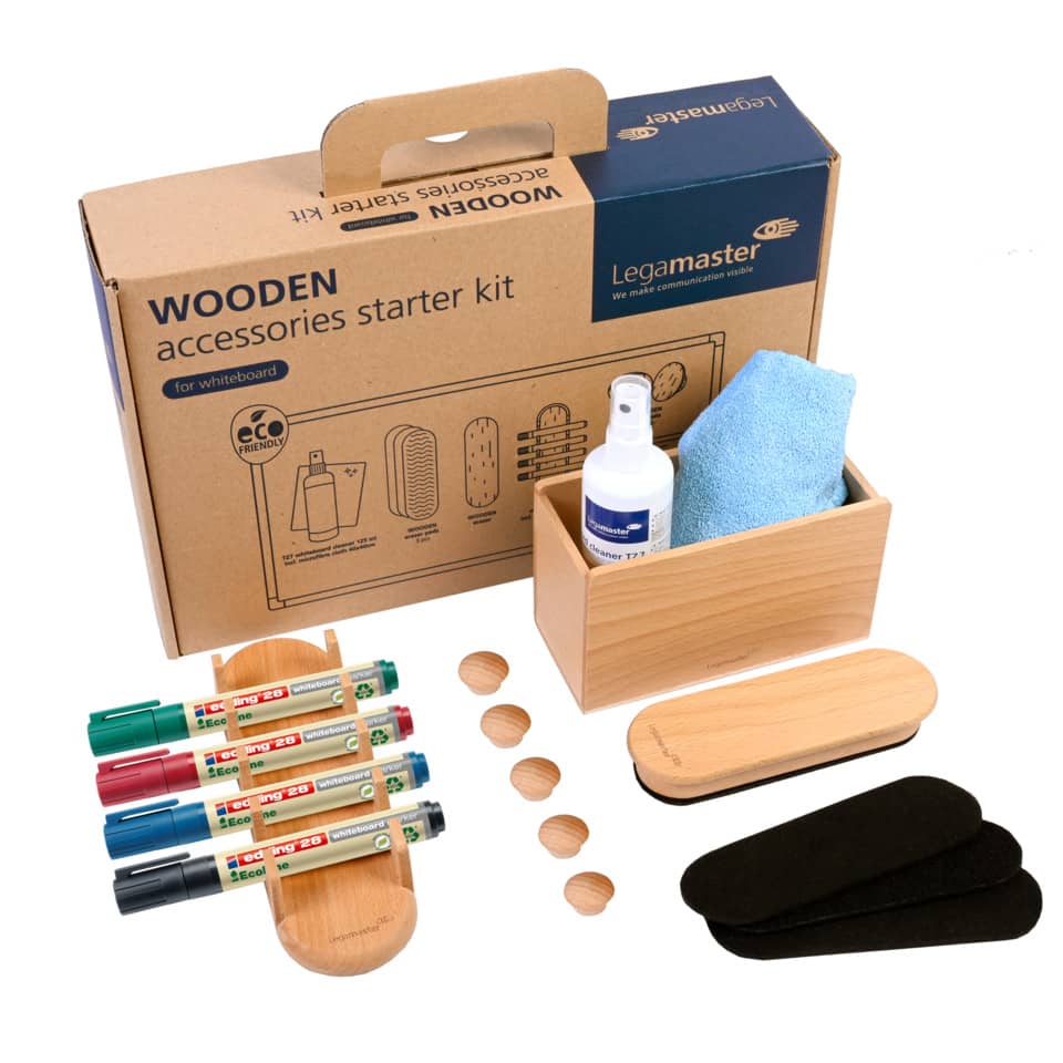 Holz, Starter-Set, Whiteboard, Zubehör, Klebematerialien
