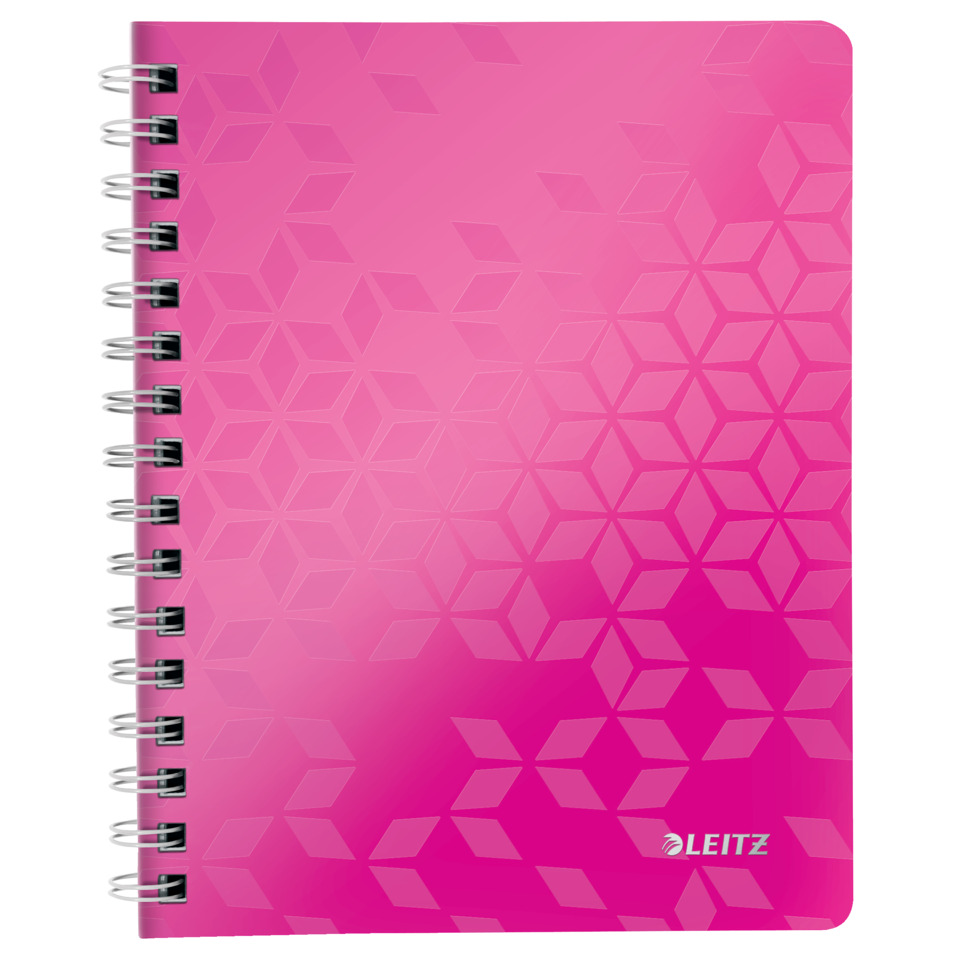 Spiralblock, Notizbuch, Pink, Geometrisches Muster, Leitz