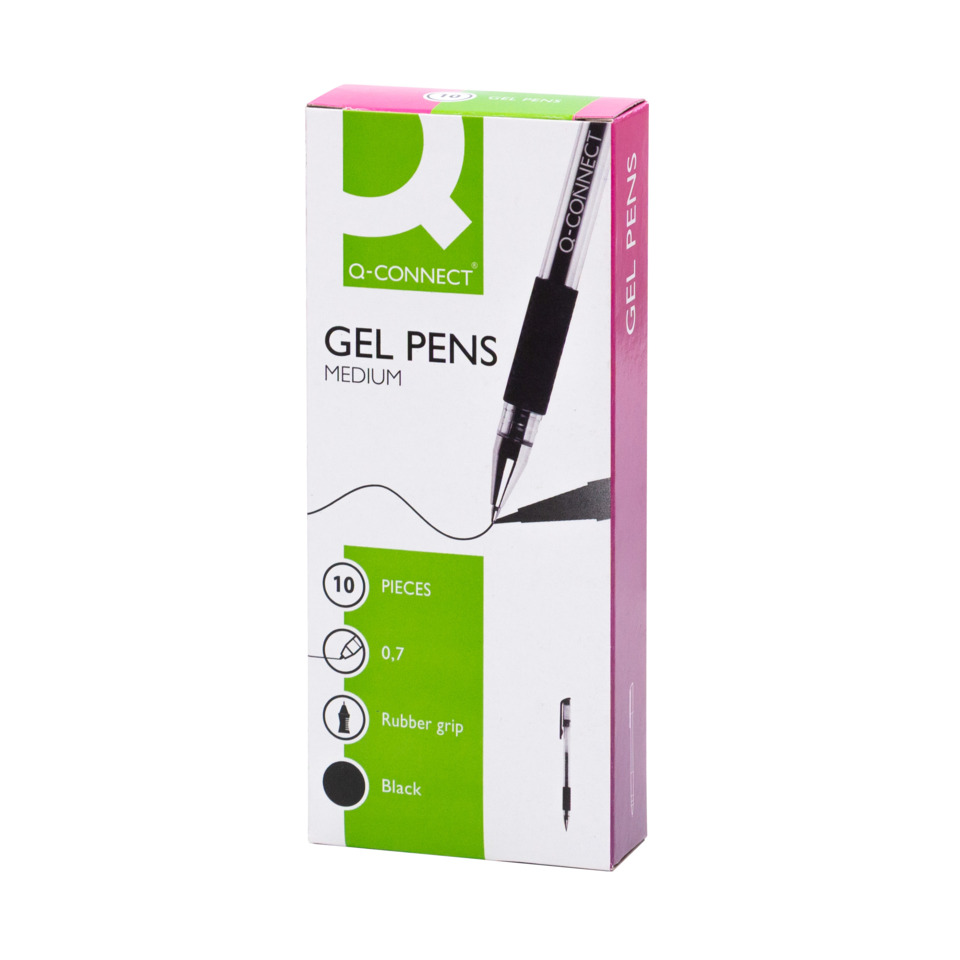 Gelstifte, Pinselspitze, Schwarz, Gummigriff, 10 Stück