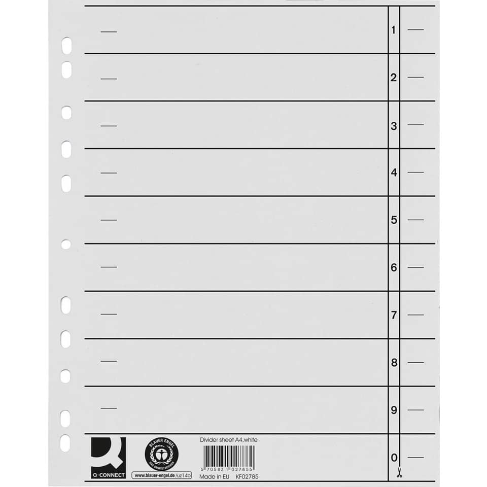 trennblatt, A4-Layout, Trennpapier, Blätternotizen, Trenneinlage