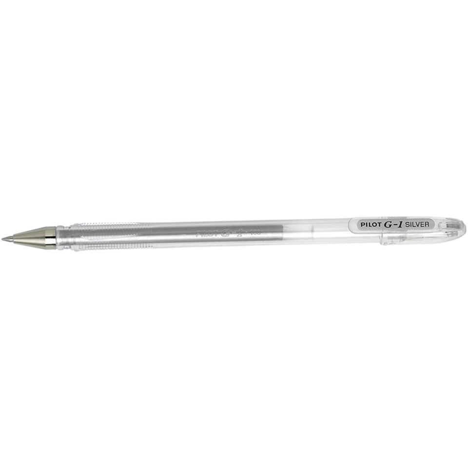 Kugelschreiber, Tintenroller, transparent, silber, Pilot G-1