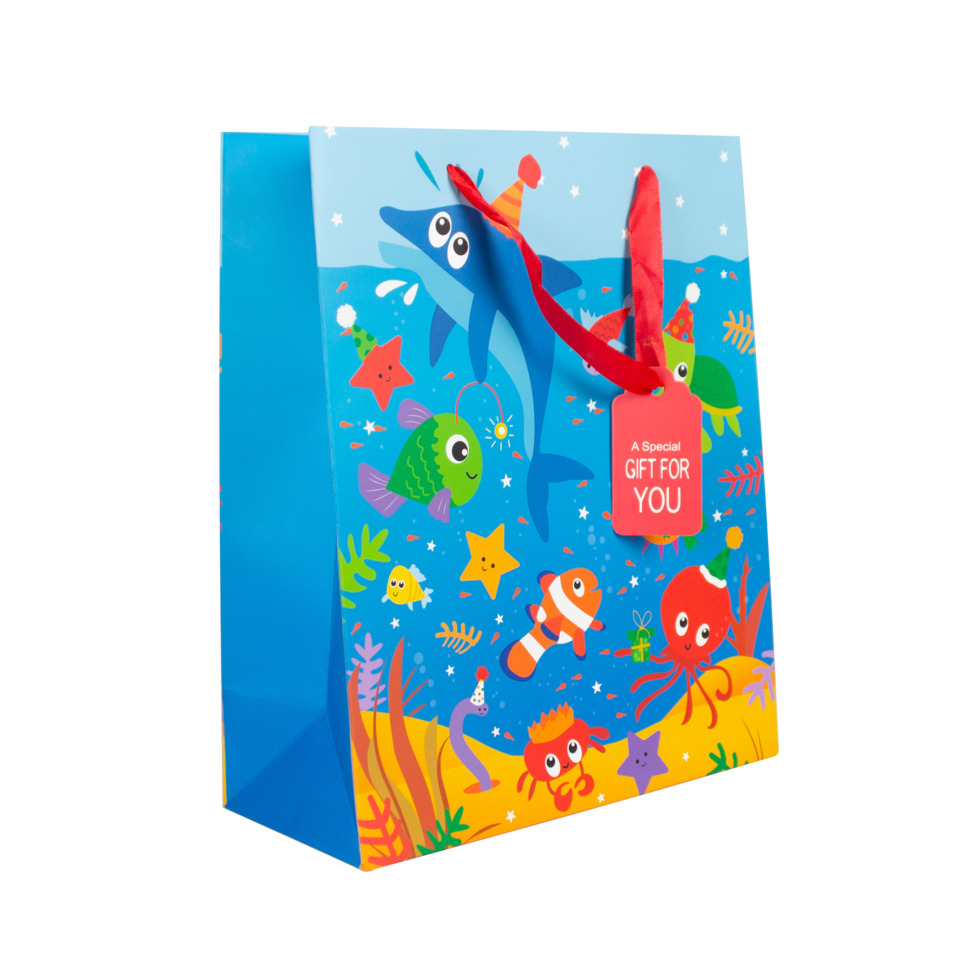 Geschenktüte, Unterwasserwelt, Bunt, Papier, Sortiment Geschenk