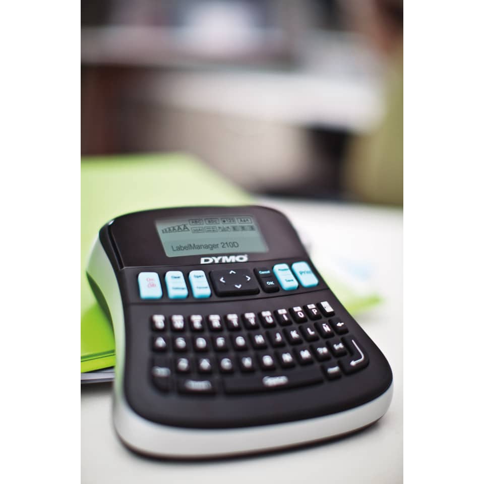 Etikettierer, Taschenrechner, Dymo LabelManager 210d, Kompakter Drucker, QWERTY-Tastatur