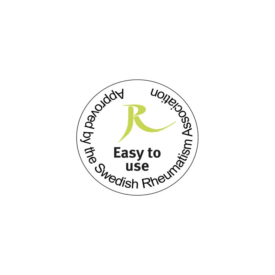 easy to use, Logo, runder Badge, Rheumatism Association, Schwedisch