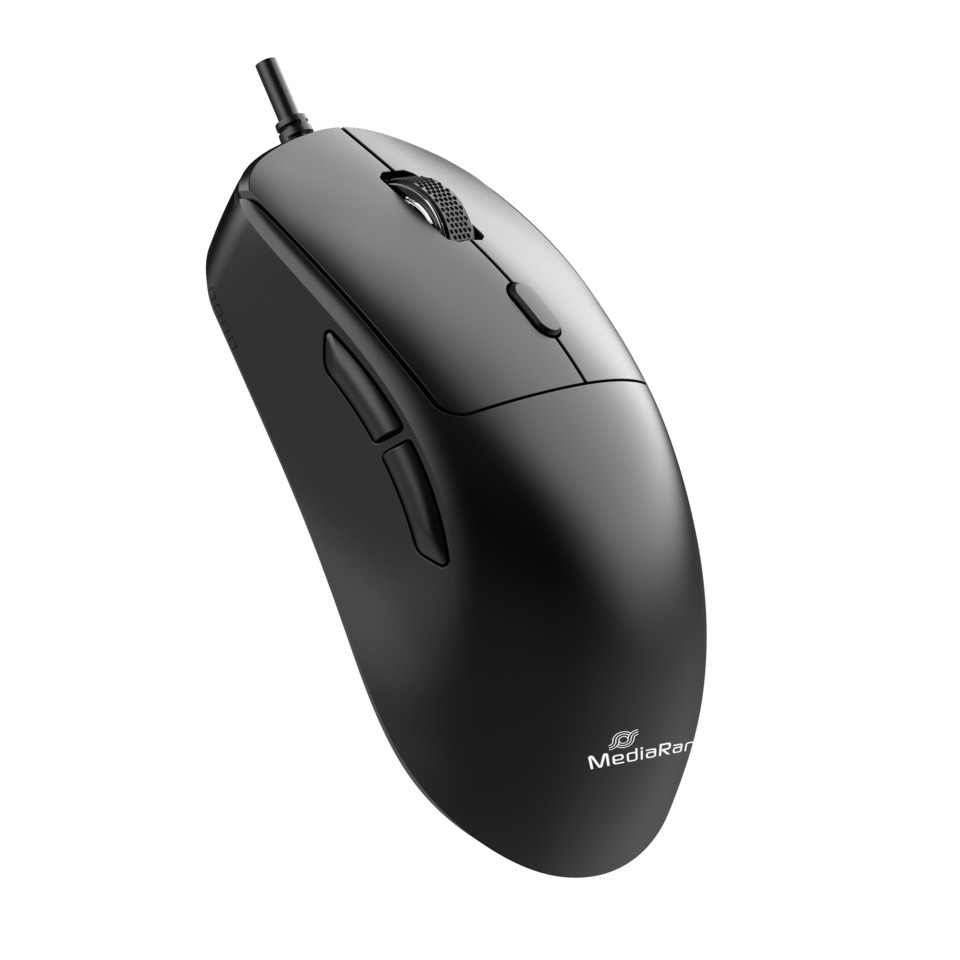 wired mouse, optical mouse, schwarzer maus, Scrollrad, MediaRange