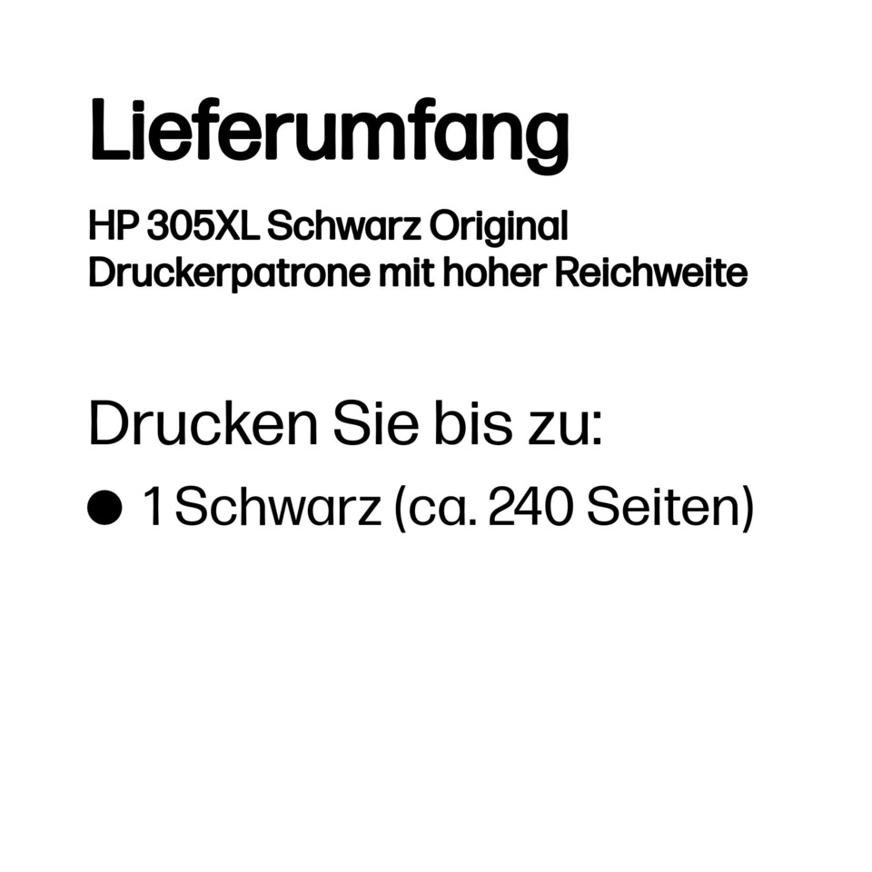 Druckerpatrone, HP 305XL, Schwarz, Original, Druckerzubehör