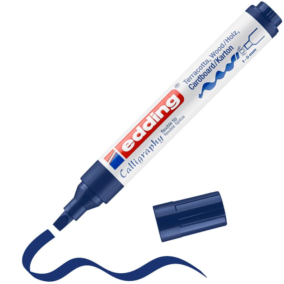 Marker, Gelstift, Kalligrafie, Blaues Tinten, Kappe