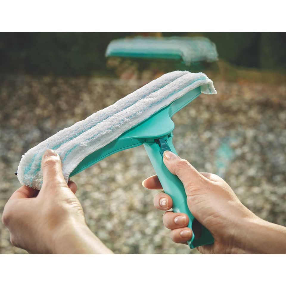 Fensterreinigung, Mikrofaser-Wischmopp, Wischwerkzeug, Türkisen Griff, Aquamarin