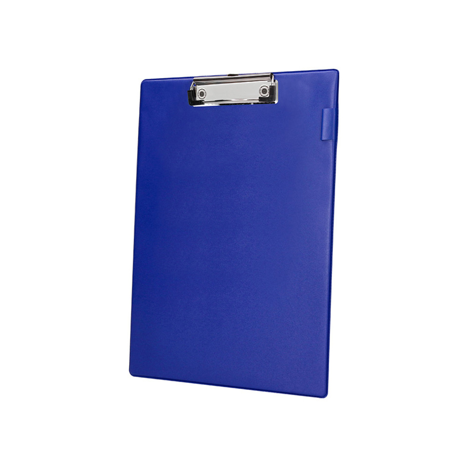 Clipboard, Blau, Clipboard mit Metallclip, Flache Oberfläche, A4 Clipboard