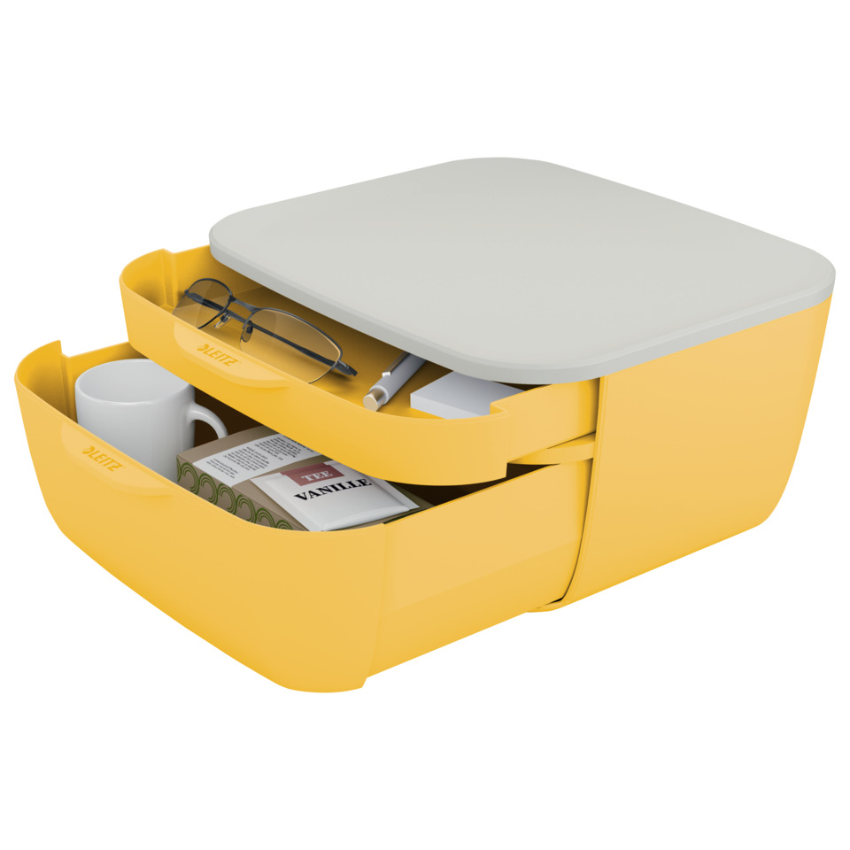 Aufbewahrungsbox, Schublade, Organizer, gelb, Kante