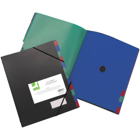 Ordnungsmappe, 12-teilig, Plastik, schwarz Q-CONNECT KF01273