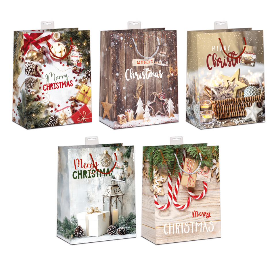 weihnachtsgeschenk-tüte, geschenktüte, weihnachtsdekoration, holzoptik, candy-cane