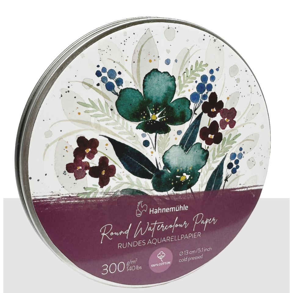Aquarellpapier, Rundes Format, Watercolor Paper, 12cm/5.1in, Statement-Design