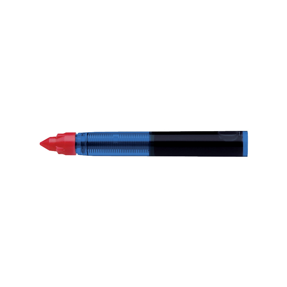 Marker, Permanent marker, Red tip, Blue body, Chisel tip