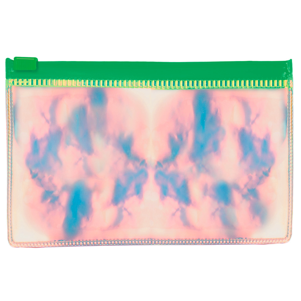 Make-up Tasche, Reißverschluss Tasche, transparente Tasche, Holographic, grüner Reißverschluss