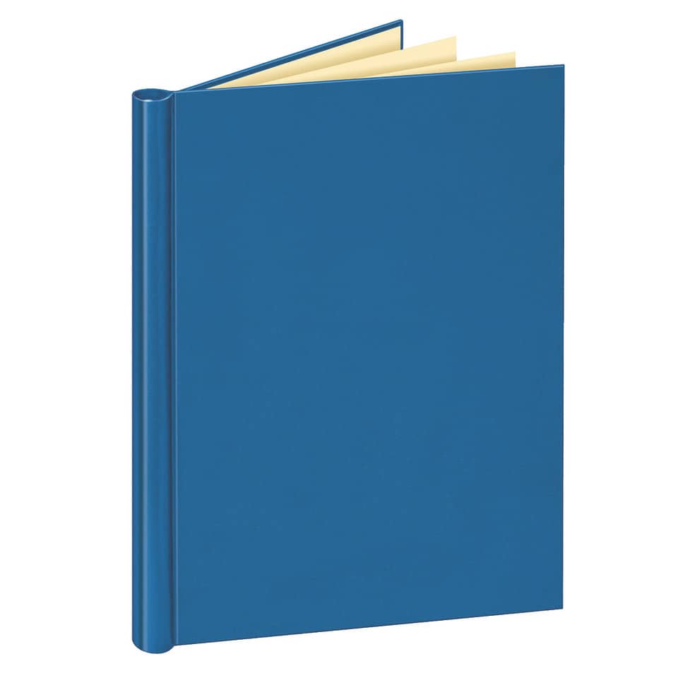 Notizbuch, Lederband, Blau, Hardcover, Papiereinband