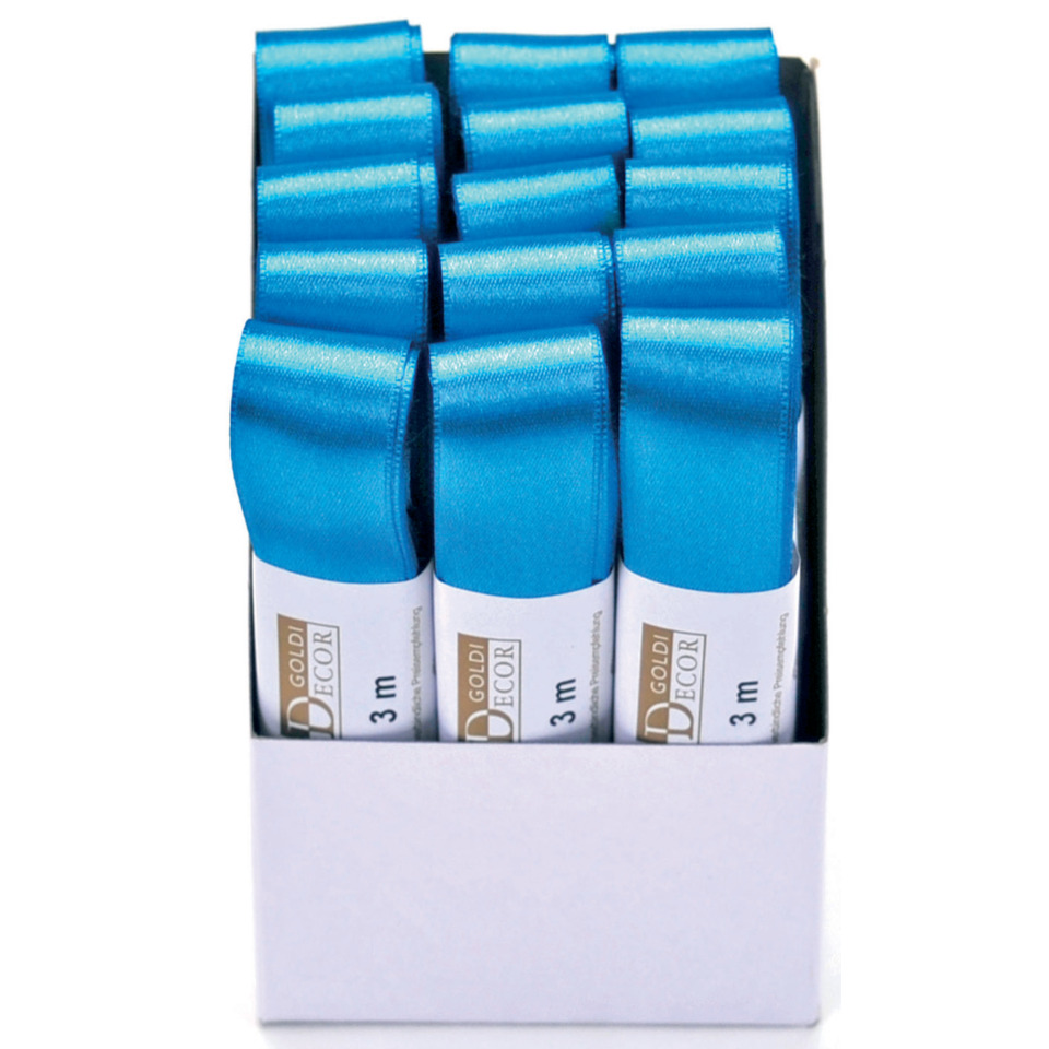 Doppelsatinband, 25mmx3m, aqua GOLDINA 1172025371503