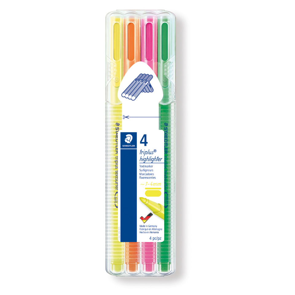 textmarker, highlighter, 4er, neonfarben, set