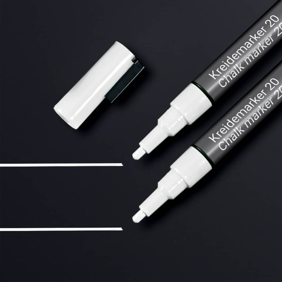 Kreidemarker 20, 1-2mm, Rundspitze, 2 Stück, weiß SIGEL BA178 Markierung