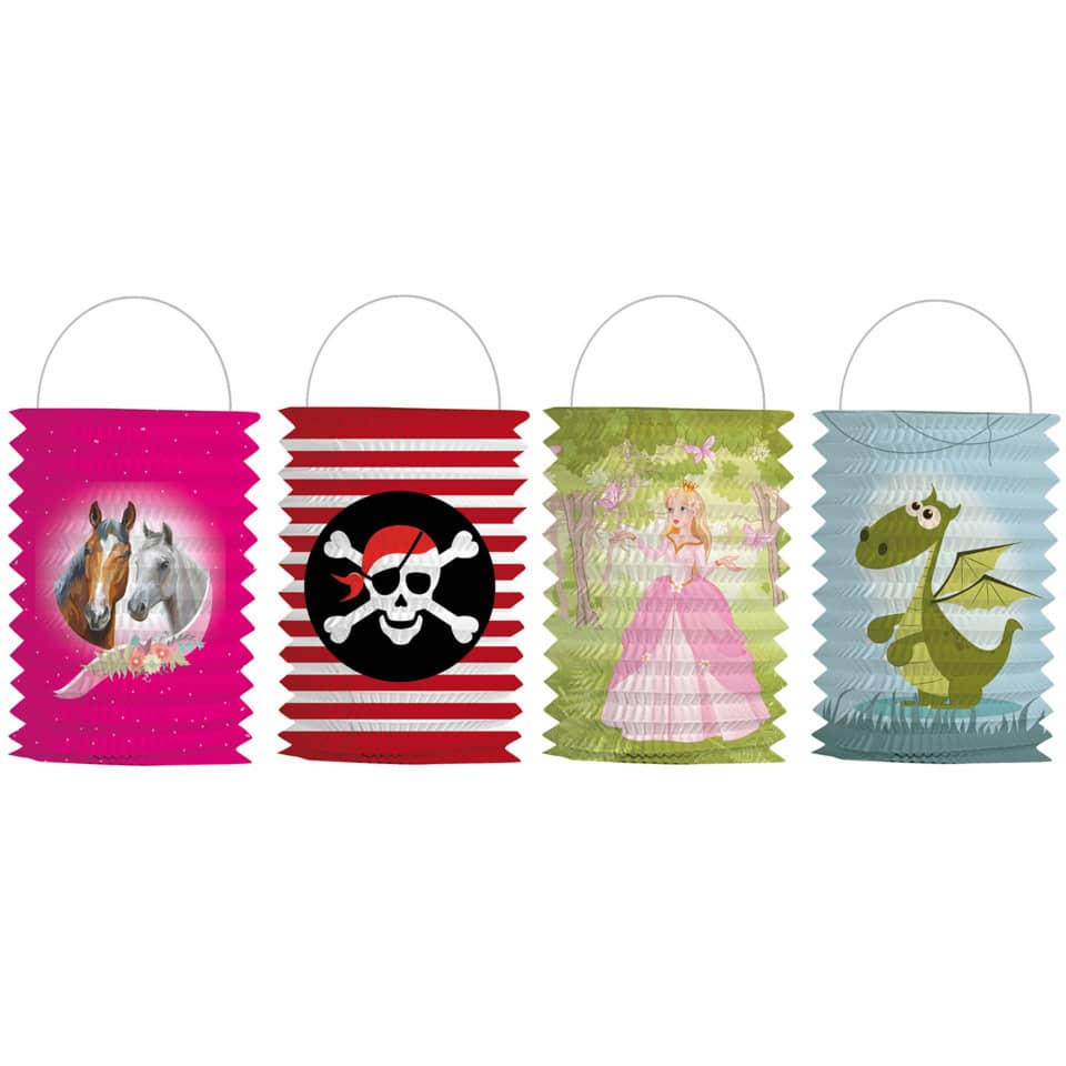 Hängedekoration, Wandagskette, Kartoonmotiv, Piratenflagge, Prinzessin, Drache, Kettenglieder, Nachtischfarben