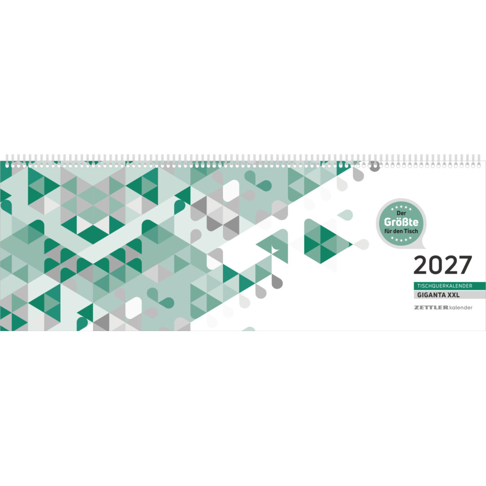 Kalender, Tischkalender, Giganta XXL, Geometrisch, Grüntöne