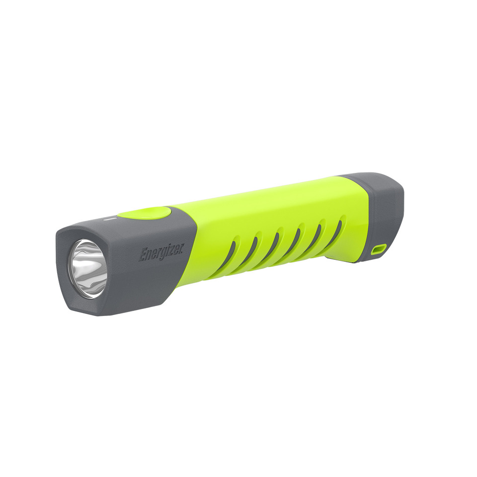 Taschenlampe, LED, Neon, Grünes Gehäuse, Gehäuse mit Rippen
