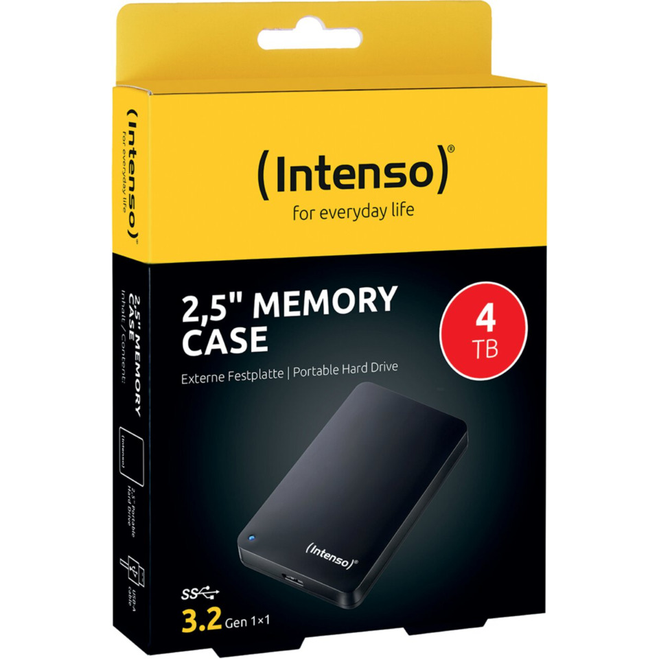 Externe Festplatte, 2,5 Zoll, 4 TB, Memory Case, USB-C