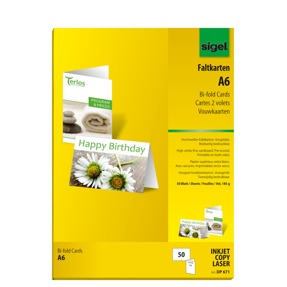 Gelb, Karten, Faltkarten, A6, Bi-fold
