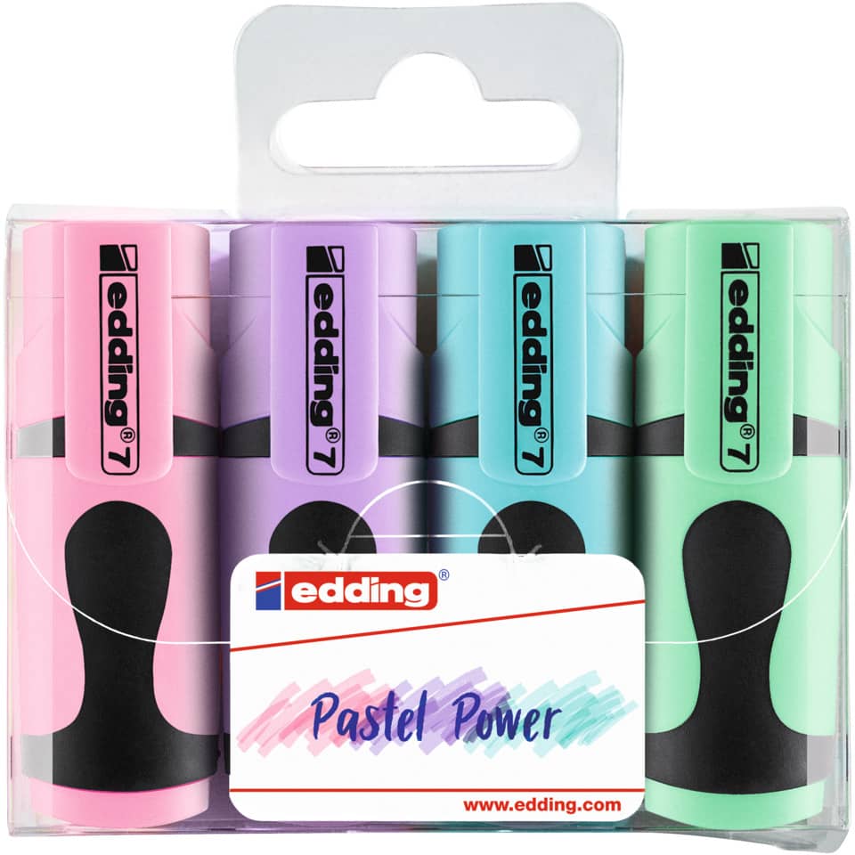 Pastell Marker, Textmarker, Pastellfarben, Filzstift, Set aus 4