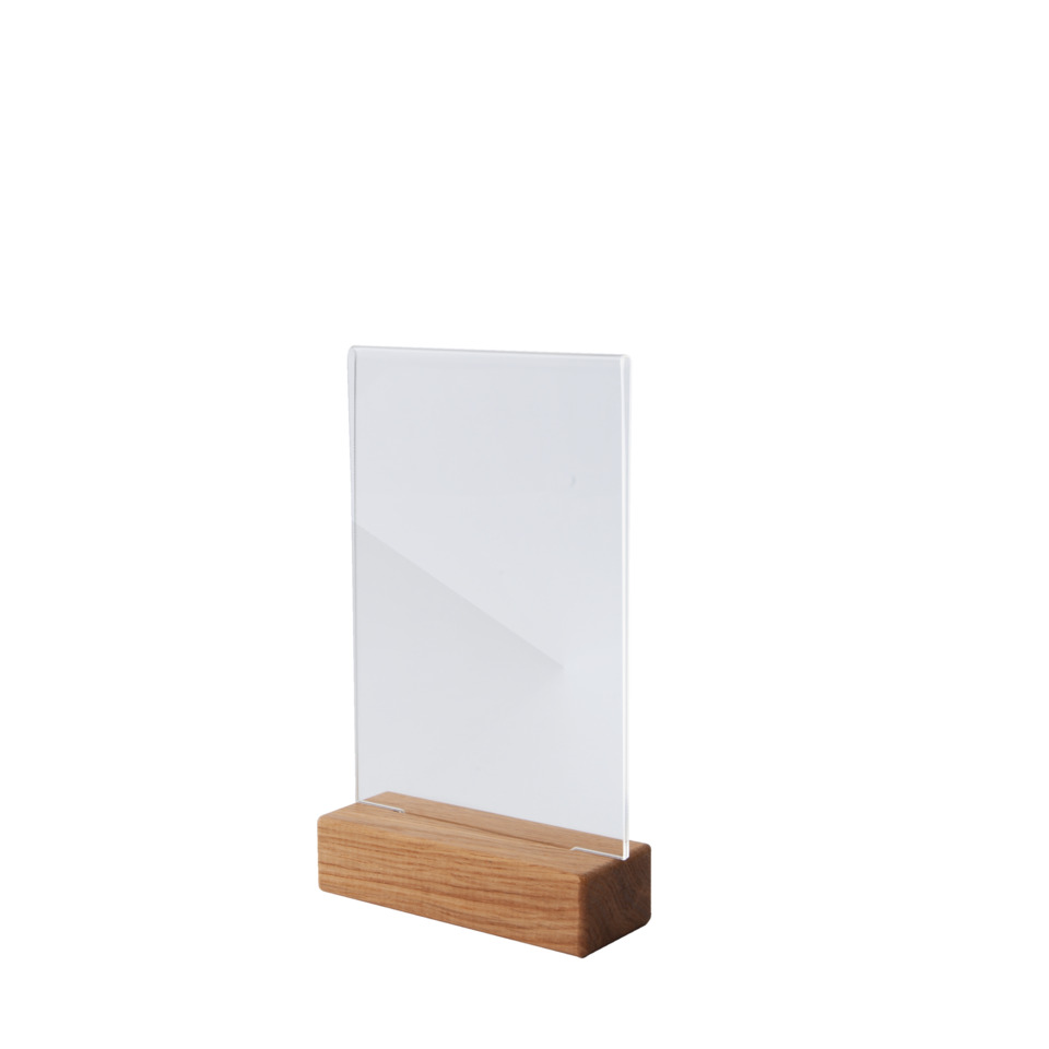 Glasplatte, Holzständer, Schreibtischaufsatz, Transparentes Glas, Acrylschild
