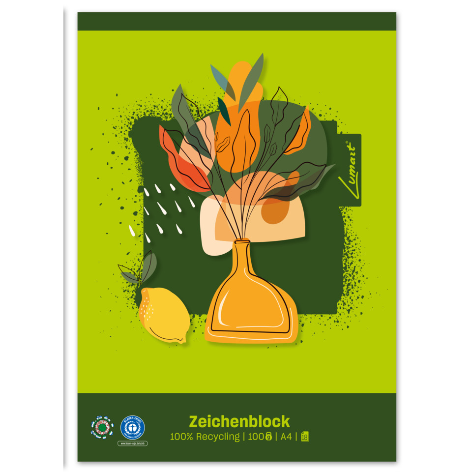 Blumen, Vase, Kunstdruck, Zitrone, Grün