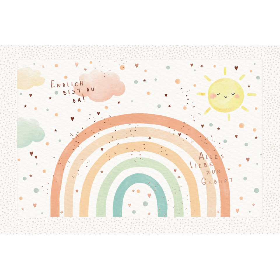 Regenbogen, Pastell, Sonne, Wolken, Geburt