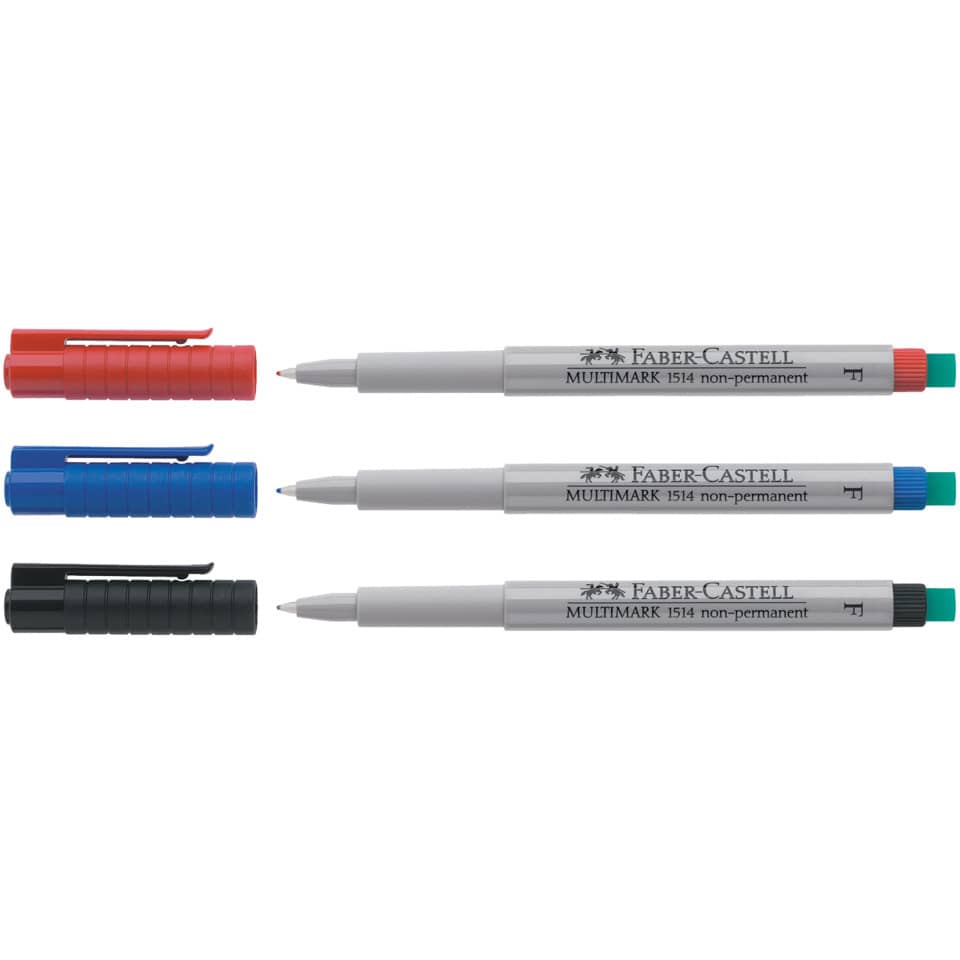 Marker, Permanent marker, Multimark 1514, Feiner Filzstift, Faber-Castell