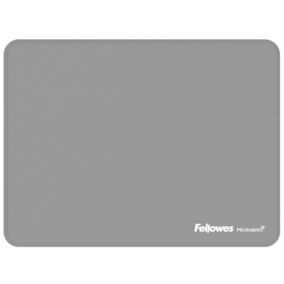 mousepad, grau, rechteckig, gewebter rand, Fellowes Microban