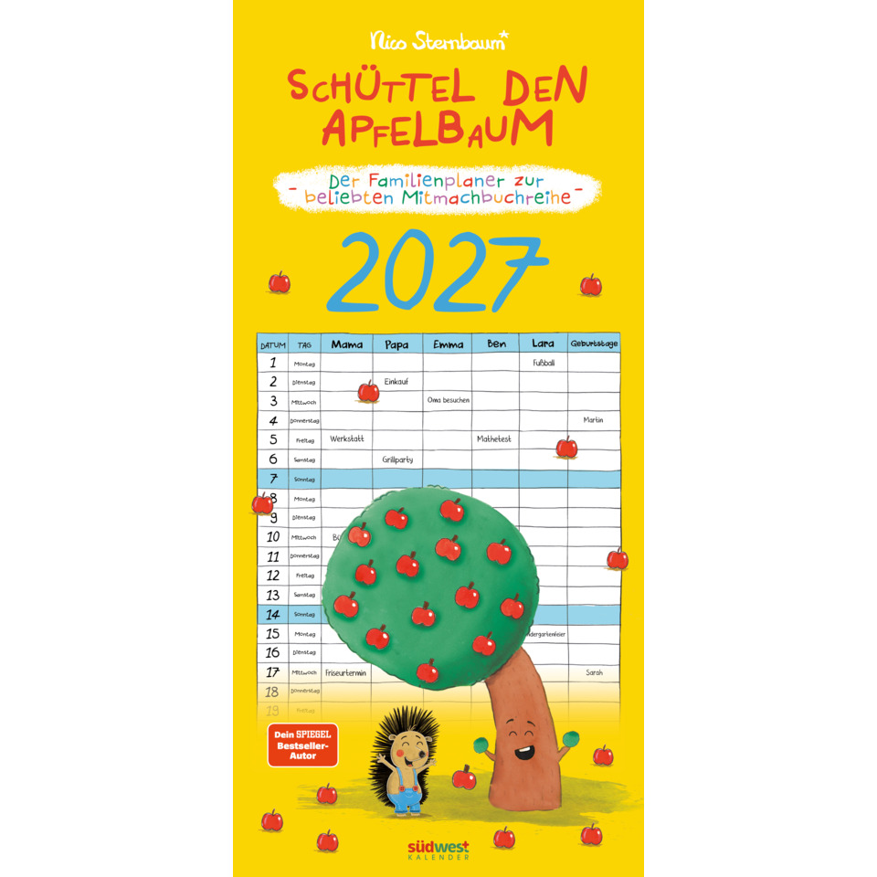 Kalender, Kinderkalender, Apfelbaum, Bunt, Jahr 2027