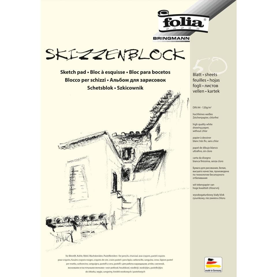 Skizzenblock, Zeichenpapier, Kunstblock, A4 Blatt, Weißes Papier