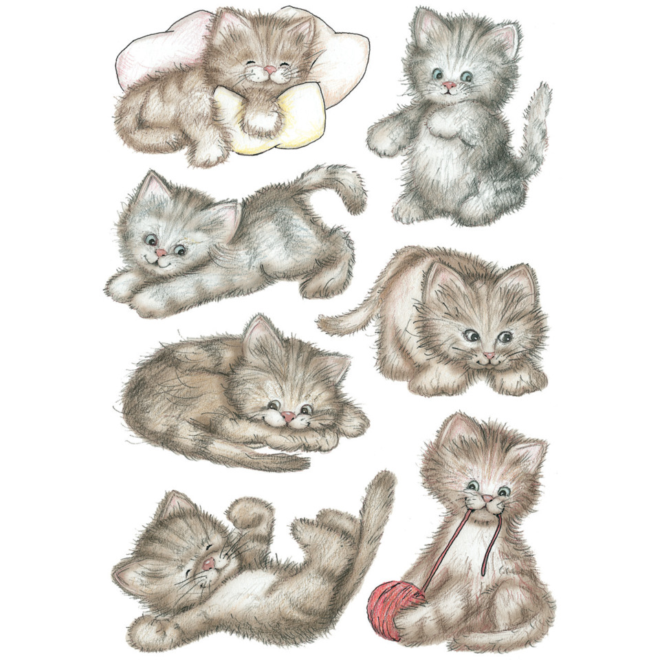 Katzen, Kätzchen, Fellzeichnung, Spielendes Kätzchen, Wollknäuel