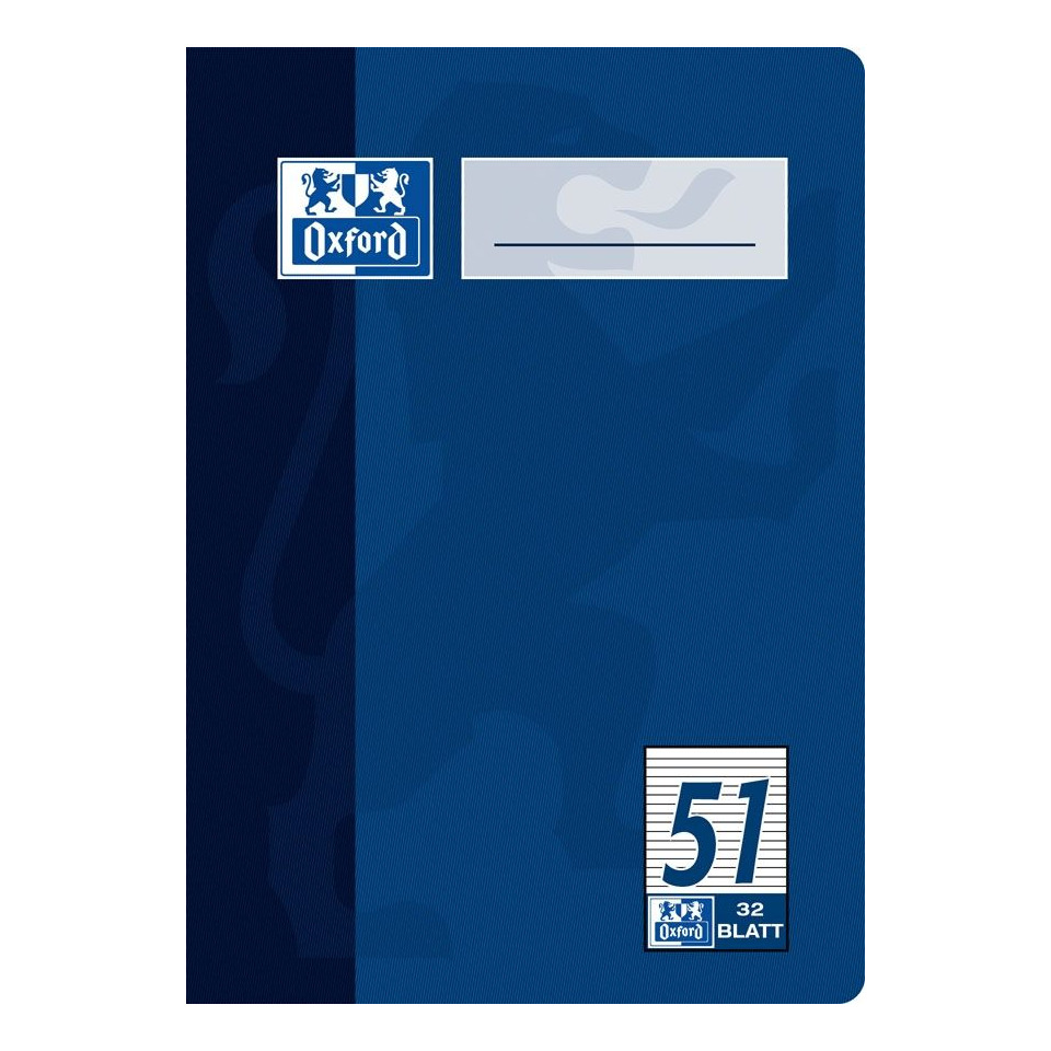 Notizblock, Oxford, Notizblock Blau, Linienformat, Blattzahl32