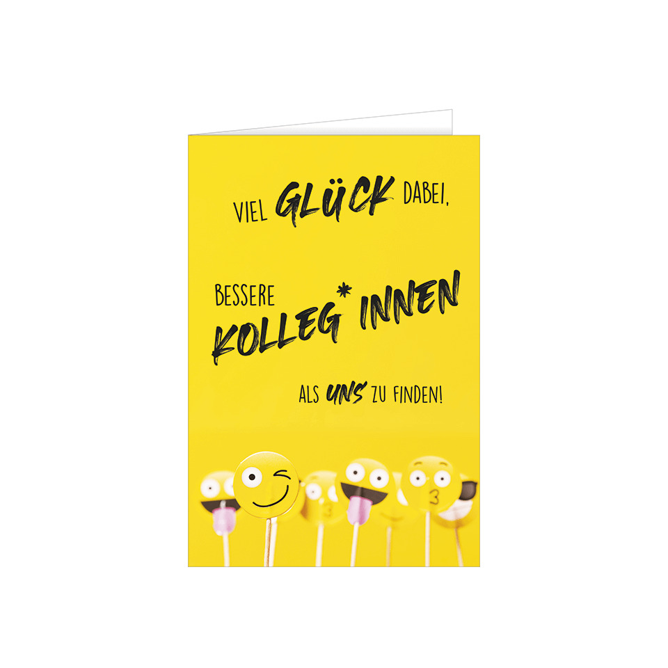 Grußkarte, Gelb, Smileys, Emojis, Textkarte
