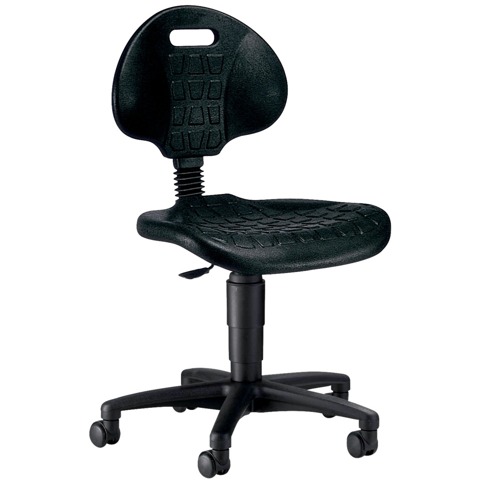 Schreibtischstuhl, Bürostuhl, schwarz, stufenlos verstellbar, rollenfuß