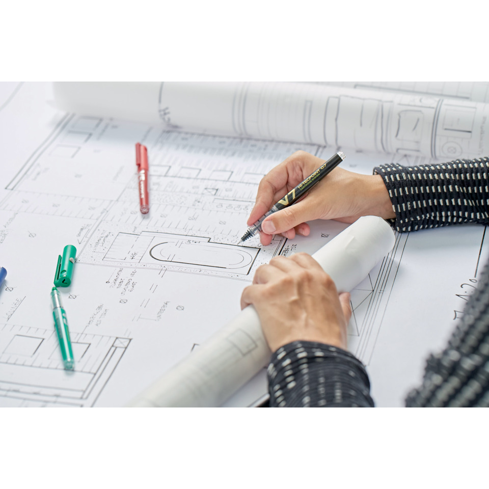 Architekturplan, Bemaßung, Skizze, Bleistift, Rollpapier, Architekturzeichnung, Planung, Bleistift, Maßstab, Rollplan