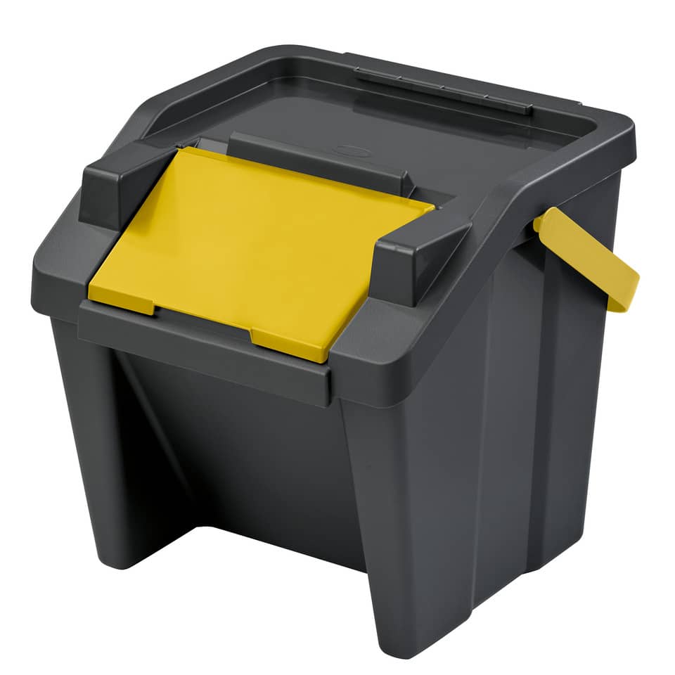 Kunststoffbox, Aufbewahrungsbox, Gelbdeckel, Griff, Kasten