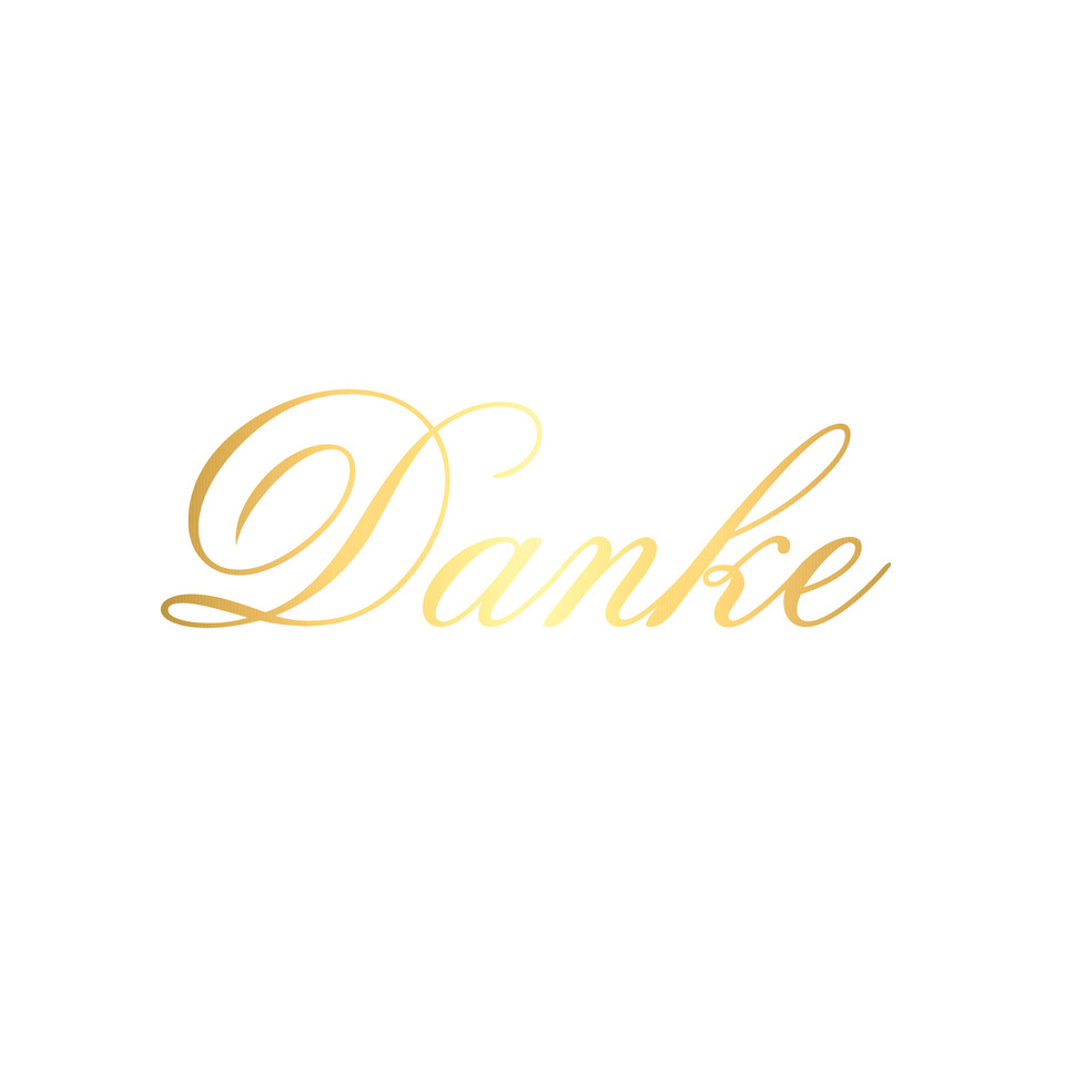 Danke, Schriftzug, Kalligrafie, Gold, Aufkleber