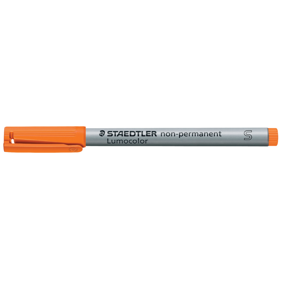 Marker, Orangene Kappe, Doppelspitze, nicht permanent, Lumocolor