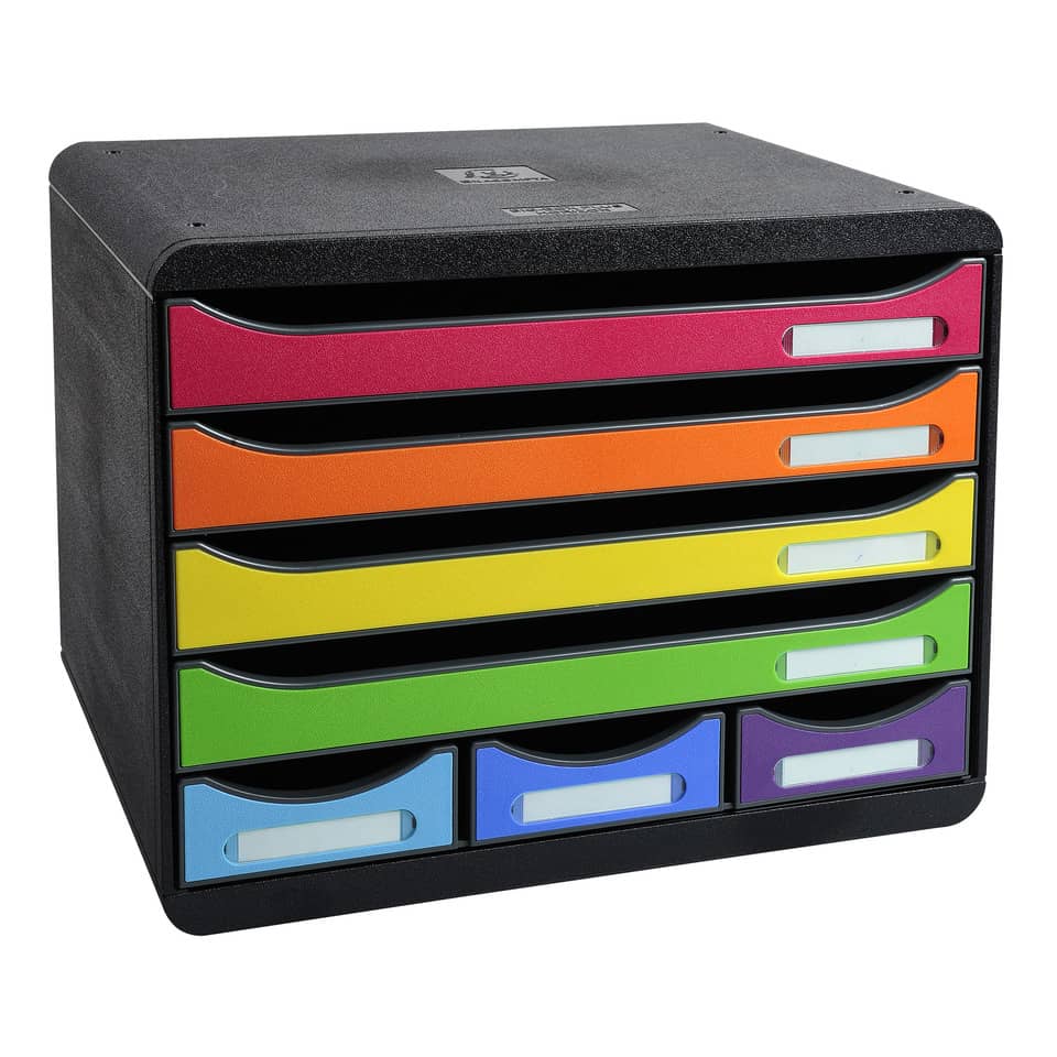 Kunststoffschubladen, Schubladenschrank, Aufbewahrung, Farbenvielfalt, Organizer