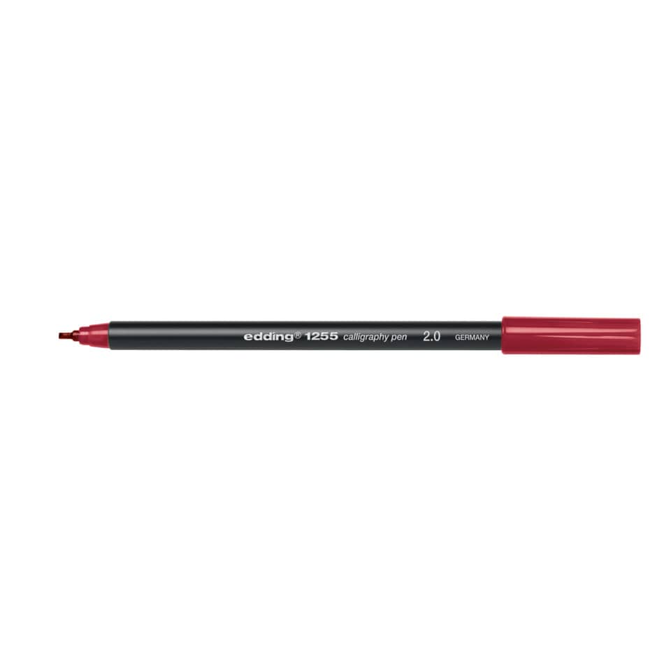 Kalligrafie-Stift, Marker, roter Deckel, schwarzer Körper, 2,0 mm